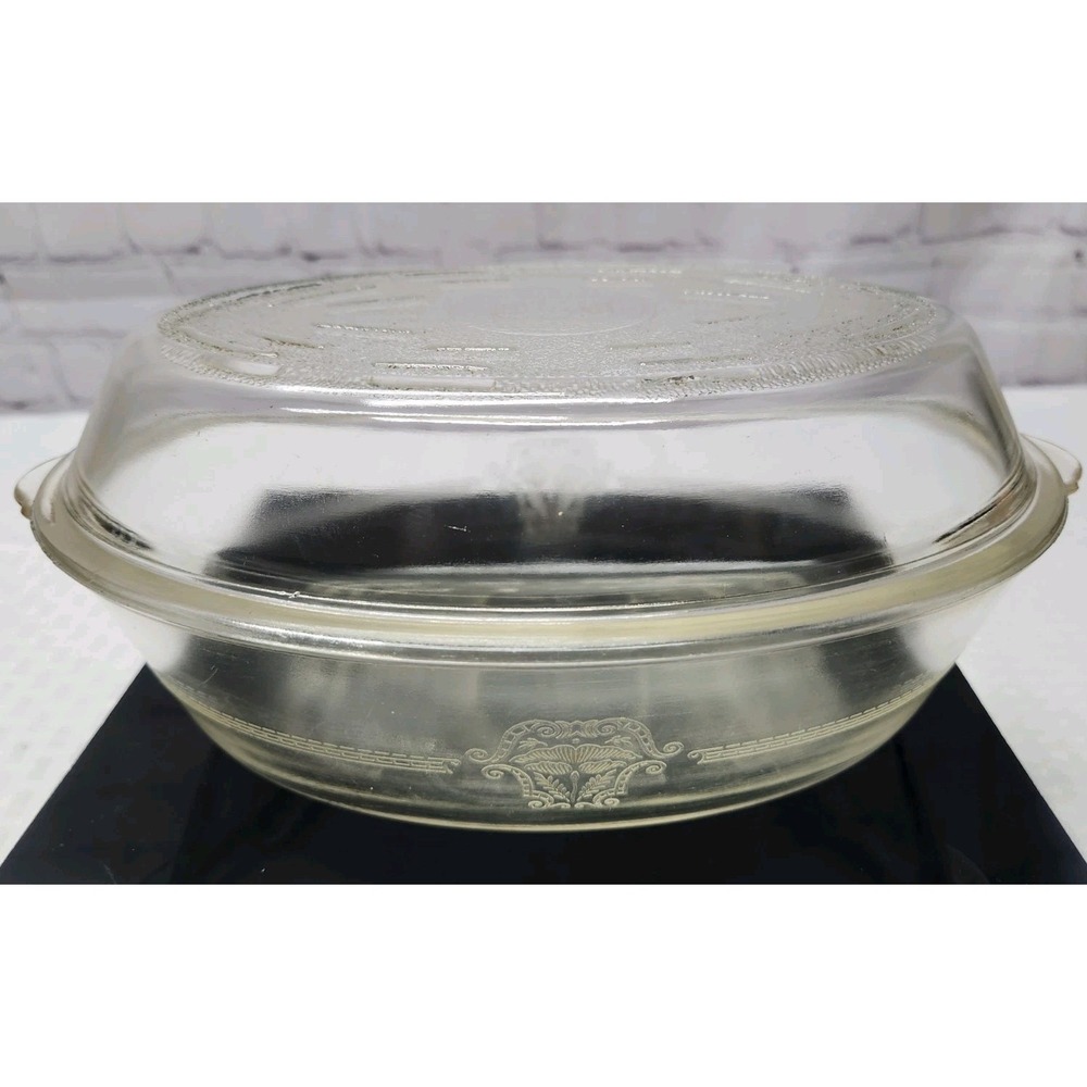 Glasbake Vintage Antique 1 Qt Covered Casserole Dish With Lid